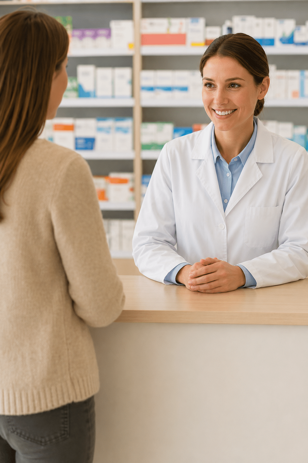 Pharmazeutin mit Kundin